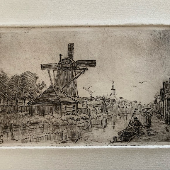 Windmill Etching Artwork - Picture 7 of 7